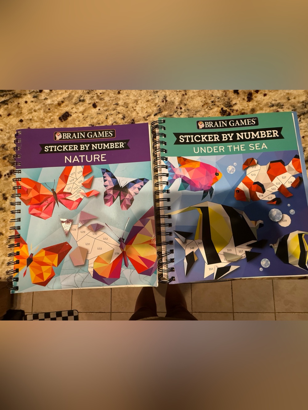 2 Sticker by Number Kids Activity Books - Nature & Under The Sea - Blue, Purple - Picture 3 of 3